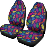 Colorful Robot Pattern Print Universal Fit Car Seat Covers 102422