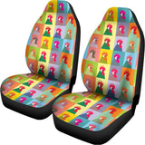 Colorful Rooster Pattern Print Universal Fit Car Seat Covers 102422