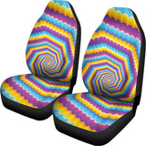 Colorful Spiral Illusion Print Universal Fit Car Seat Covers 102422