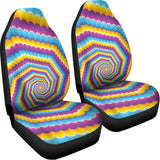 Colorful Spiral Illusion Print Universal Fit Car Seat Covers 102422