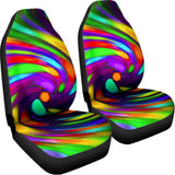 Colorful Spiral Trippy Print Universal Fit Car Seat Covers 102422