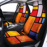 Colorful Stained Glass Mosaic Print Universal Fit Car Seat Covers 102422