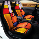 Colorful Stained Glass Mosaic Print Universal Fit Car Seat Covers 102422