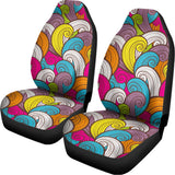 Colorful Surfing Wave Pattern Print Universal Fit Car Seat Covers 102422