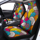 Colorful Surfing Wave Pattern Print Universal Fit Car Seat Covers 102422