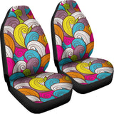 Colorful Surfing Wave Pattern Print Universal Fit Car Seat Covers 102422