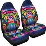 Colorful Tiger Portrait Print Universal Fit Car Seat Covers 102422