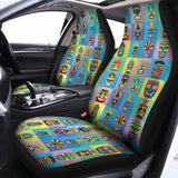 Colorful Tiki Pattern Print Universal Fit Car Seat Covers 102422