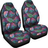 Colorful Tropical Leaves Pattern Print Universal Fit Car Seat Covers 102422