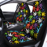 Colorful Weed Leaf Pattern Print Universal Fit Car Seat Covers 102422