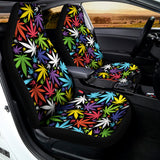 Colorful Weed Leaf Pattern Print Universal Fit Car Seat Covers 102422