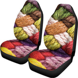 Colorful Wool Yarns Print Universal Fit Car Seat Covers 102422