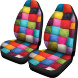 Colorful Yarn Balls Print Universal Fit Car Seat Covers 102422