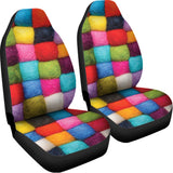 Colorful Yarn Balls Print Universal Fit Car Seat Covers 102422