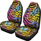 Colorful Zebra Leopard Pattern Print Universal Fit Car Seat Covers 102422