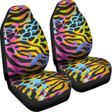 Colorful Zebra Leopard Pattern Print Universal Fit Car Seat Covers 102422