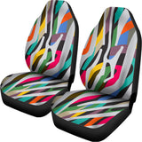 Colorful Zebra Pattern Print Universal Fit Car Seat Covers 102422