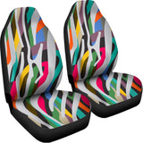 Colorful Zebra Pattern Print Universal Fit Car Seat Covers 102422
