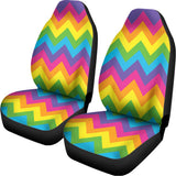 Colorful Zigzag Pattern Print Universal Fit Car Seat Covers 102422