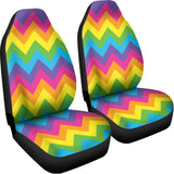 Colorful Zigzag Pattern Print Universal Fit Car Seat Covers 102422