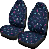 Colorful Zodiac Symbols Pattern Print Universal Fit Car Seat Covers 102422