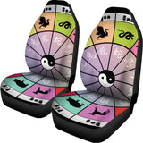 Colourful Chinese Zodiac Wheel Print Universal Fit Car Seat Covers 102422