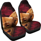 Comedy And Tragedy Theater Masks Print Universal Fit Car Seat Covers 102422