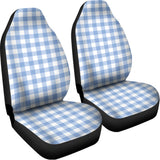 Cornflower Blue And White Gingham Print Universal Fit Car Seat Covers 102422