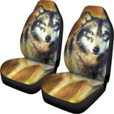 Cosmic Wolf Portrait Print Universal Fit Car Seat Covers 102422