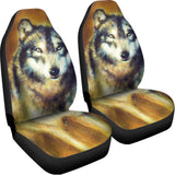 Cosmic Wolf Portrait Print Universal Fit Car Seat Covers 102422