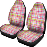 Cotton Candy Pastel Plaid Pattern Print Universal Fit Car Seat Covers 102422