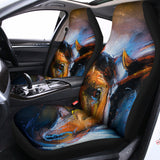 Couple Horses Painting Print Universal Fit Car Seat Covers 102422