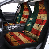 Cracked American Flag Print Universal Fit Car Seat Covers 102422
