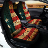 Cracked American Flag Print Universal Fit Car Seat Covers 102422