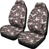 Crane Bird And Flower Pattern Print Universal Fit Car Seat Covers 102422