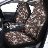 Crane Bird And Flower Pattern Print Universal Fit Car Seat Covers 102422