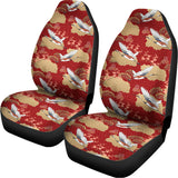 Crane Bird Kimono Pattern Print Universal Fit Car Seat Covers 102422