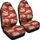Crane Bird Kimono Pattern Print Universal Fit Car Seat Covers 102422