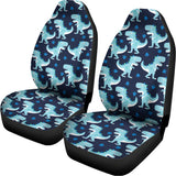 Cute Blue T-Rex Dinosaur Pattern Print Universal Fit Car Seat Covers 102422