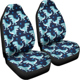 Cute Blue T-Rex Dinosaur Pattern Print Universal Fit Car Seat Covers 102422