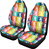 Cute Boston Terrier Faces Print Universal Fit Car Seat Covers 102422