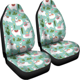 Cute Cactus And Llama Pattern Print Universal Fit Car Seat Covers 102422