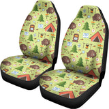 Cute Camping Pattern Print Universal Fit Car Seat Covers 102422