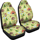 Cute Camping Pattern Print Universal Fit Car Seat Covers 102422