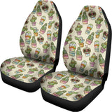 Cute Cartoon Cactus Pattern Print Universal Fit Car Seat Covers 102422