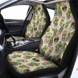 Cute Cartoon Cactus Pattern Print Universal Fit Car Seat Covers 102422