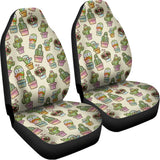 Cute Cartoon Cactus Pattern Print Universal Fit Car Seat Covers 102422
