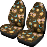 Cute Cartoon Gemini Pattern Print Universal Fit Car Seat Covers 102422