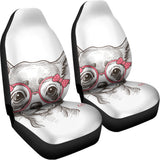 Cute Chihuahua With Glasses Print Universal Fit Car Seat Covers 102422