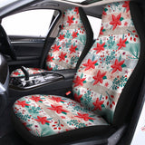 Cute Christmas Poinsettia Pattern Print Universal Fit Car Seat Covers 102422